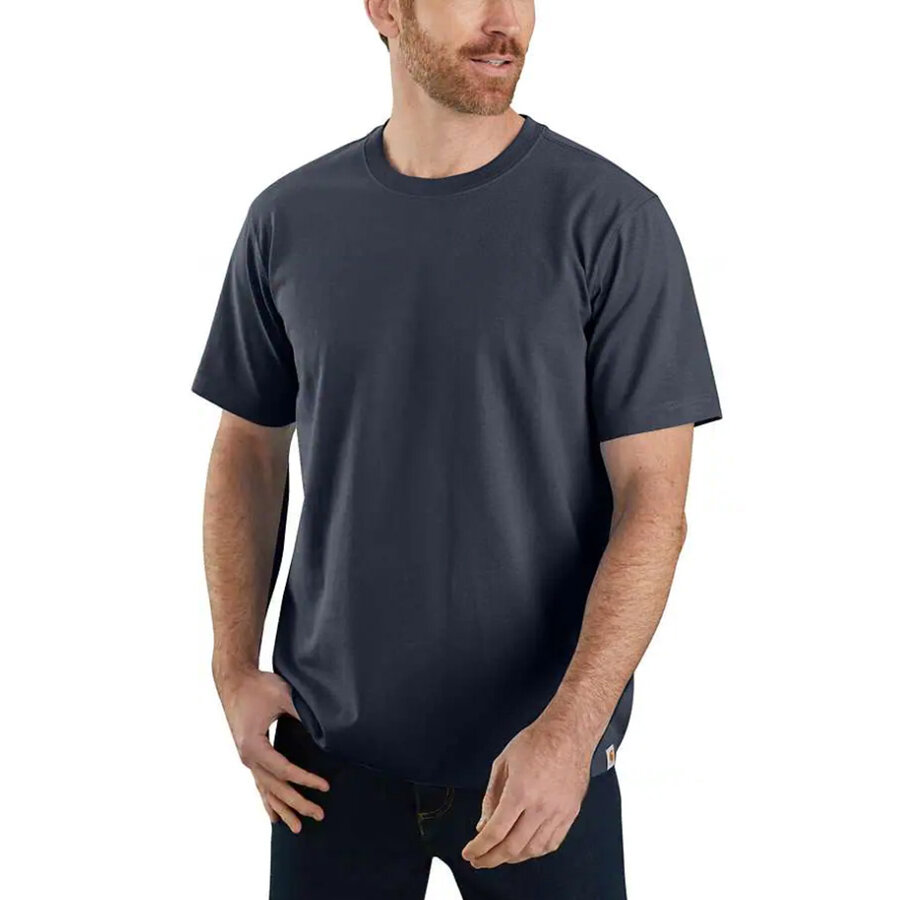 Relaxed Fit Heavyweight Short-Sleeve Navy T-Shirt Heren