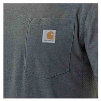 Force Relaxed Fit Longsleeve Carbon Heather Pocket T-Shirt Heren