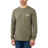 Force Relaxed Fit Longsleeve Basil Heather Pocket T-Shirt Heren