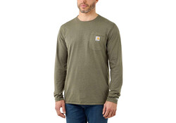 Carhartt Force Relaxed Fit Longsleeve Basil Heather Pocket T-Shirt Heren
