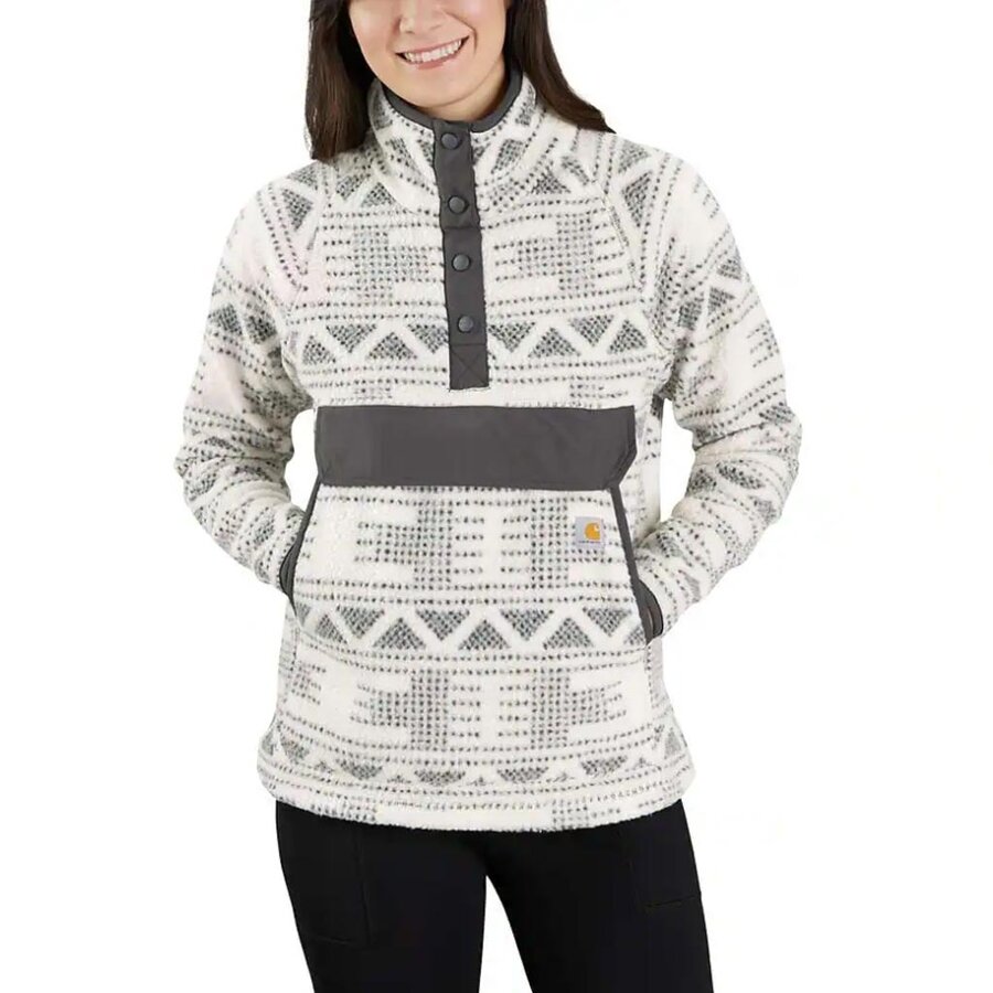 Fleece Malt Geometric Print Pull Over Dames