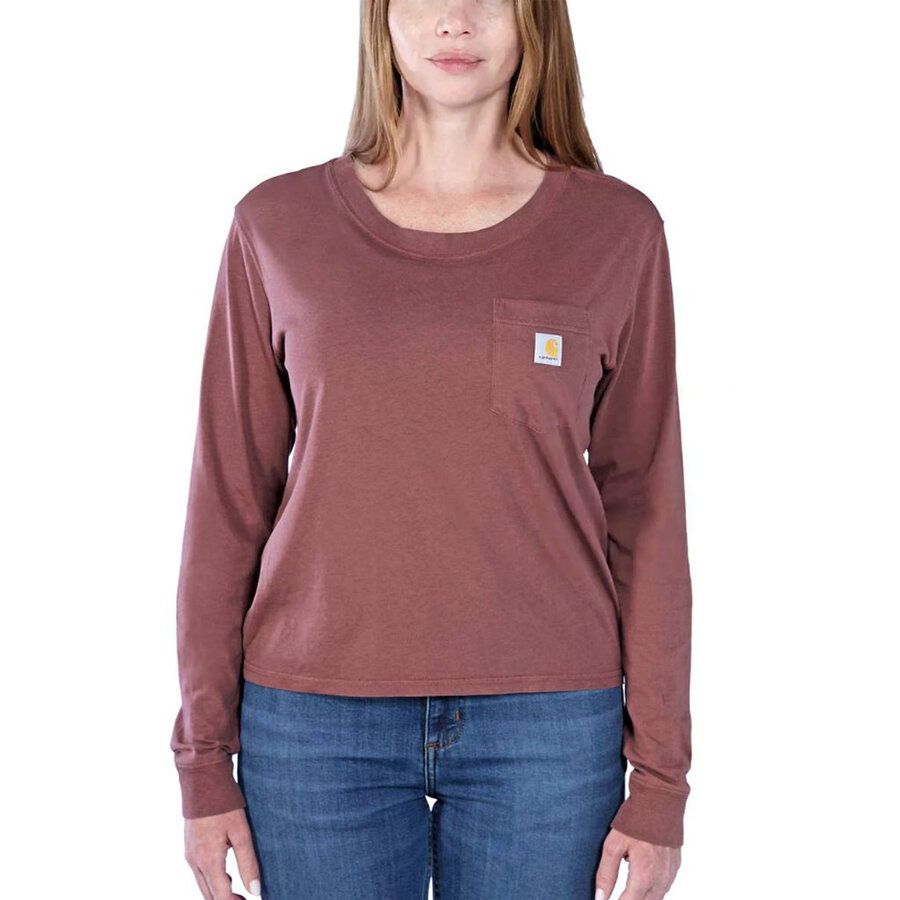 Lightweight Long-Sleeve Sable Pocket T-Shirt Dames