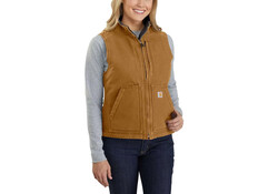Carhartt Washed Duck Sherpa Lined Mock Neck Brown Bodywarmer Dames