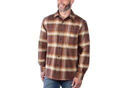 Carhartt Rugged Flex Midweight Flannel Plaid Chestnut Gevoerd Overhemd Heren