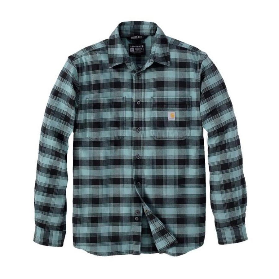 Rugged Flex Midweight Flannel Plaid Sea Pine Gevoerd Overhemd Heren