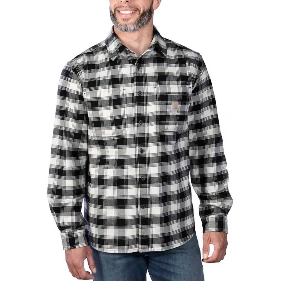 Rugged Flex Midweight Flannel Plaid Malt Gevoerd Overhemd Heren