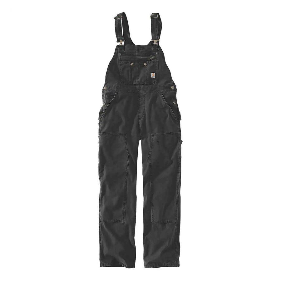 Rugged Flex Loose Fit Canvas Bib Zwart Overall Dames