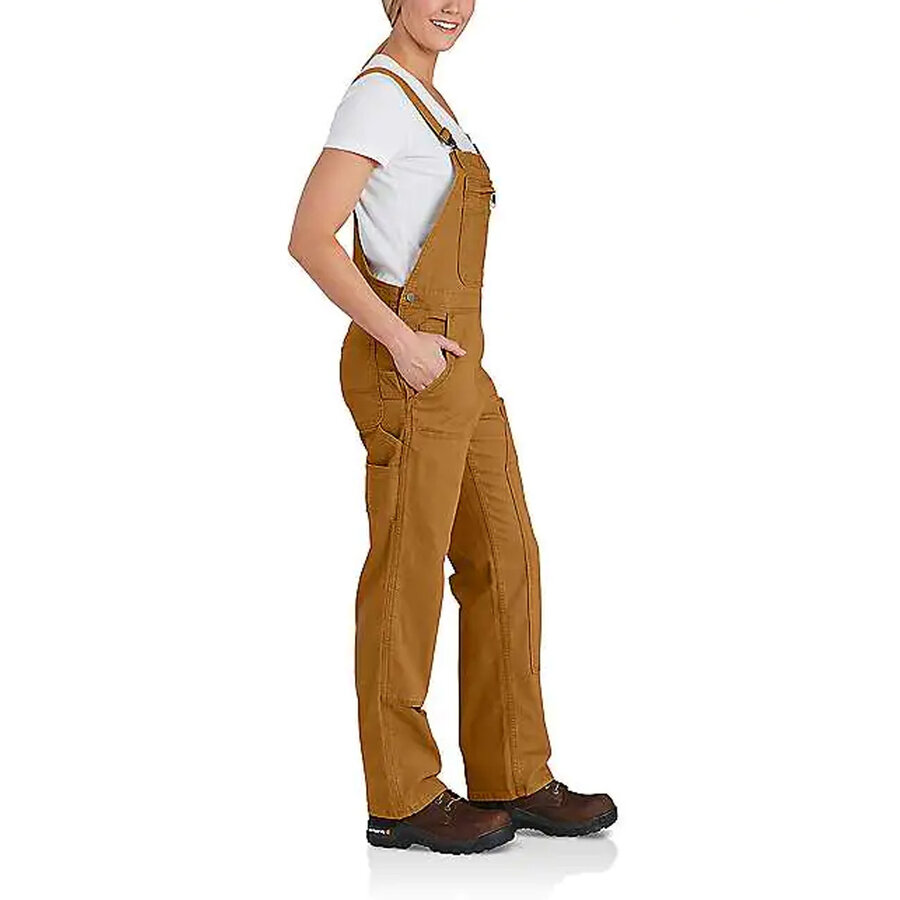 Rugged Flex Loose Fit Canvas Bib Bruin Overall Dames