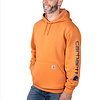 Carhartt Sleeve Logo Marmalade Heather Hooded Sweatshirt Heren