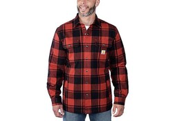 Carhartt Relaxed Fit Flannel Red Ochre Sherpa Jack Heren