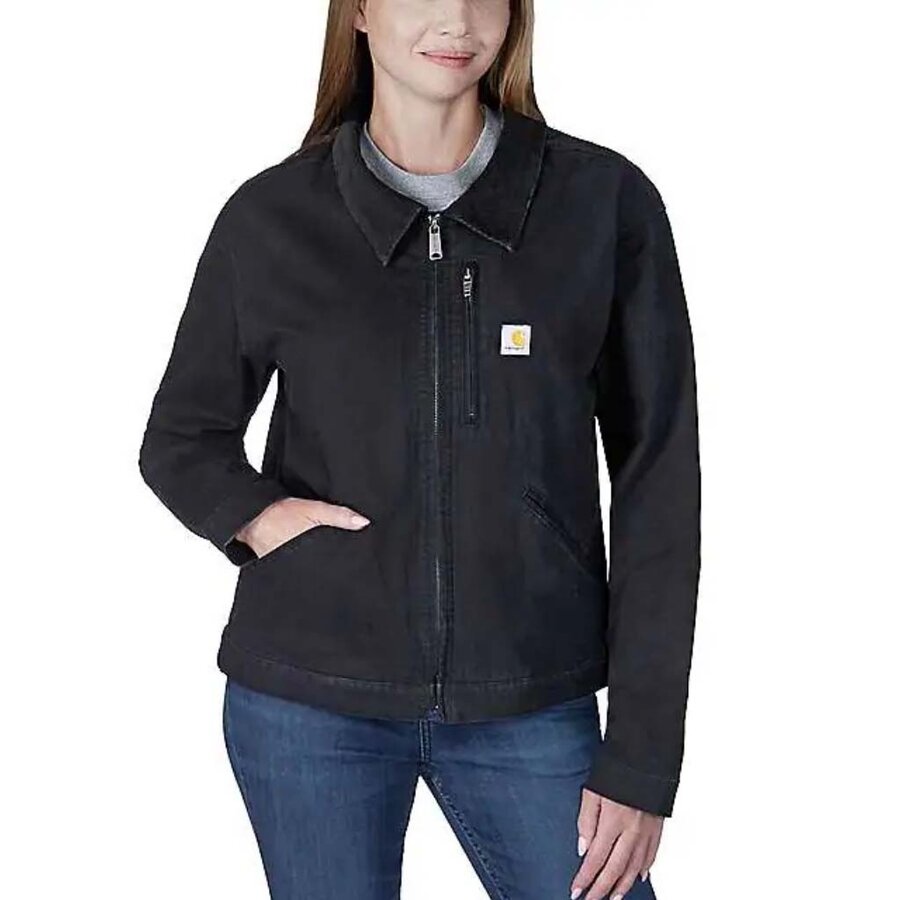 Relaxed Fit Canvas Detroit Zwart Jacket Dames