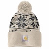 Carhartt Knit Pom Jaquard Oat Milk Beanie