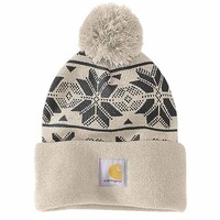 Knit Pom Jaquard Oat Milk Beanie
