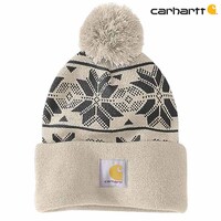 Knit Pom Jaquard Oat Milk Beanie