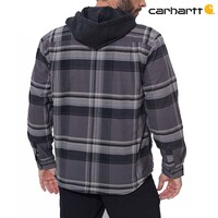 RF Flannel Fleece Hooded Black Shirtjack Heren
