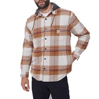 RF Flannel Fleece Hooded Brown Shirtjack Heren