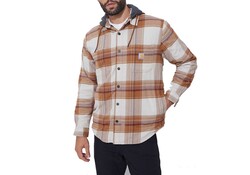 Carhartt RF Flannel Fleece Hooded Brown Shirtjack Heren Carhartt RF Flannel Fleece Hooded Brown Shirtjack Heren