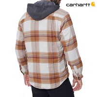 RF Flannel Fleece Hooded Brown Shirtjack Heren