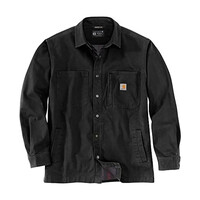 RF Canvas Fleece Snap-Front Black Shirtjack Heren