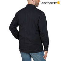 RF Canvas Fleece Snap-Front Black Shirtjack Heren
