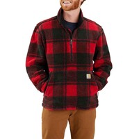 Loose Fit Fleece Crabapple Black Plaid Pullover Heren