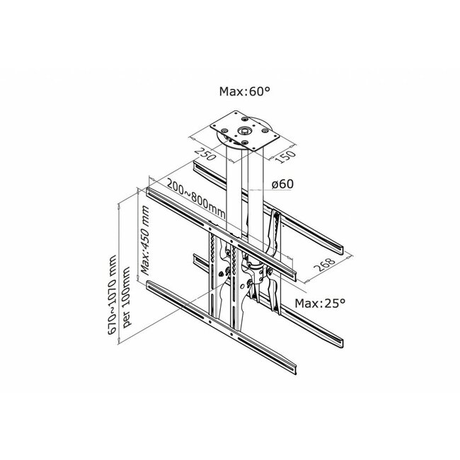 Neomounts PLASMA-C100D TV Plafondbeugel