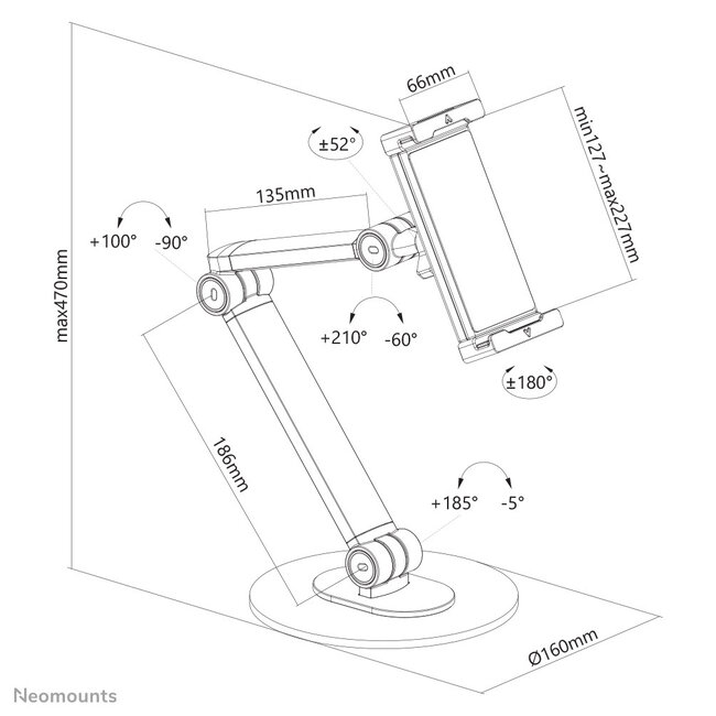 Neomounts DS15-550BL1 Tablet Tafel / Bureau Standaard