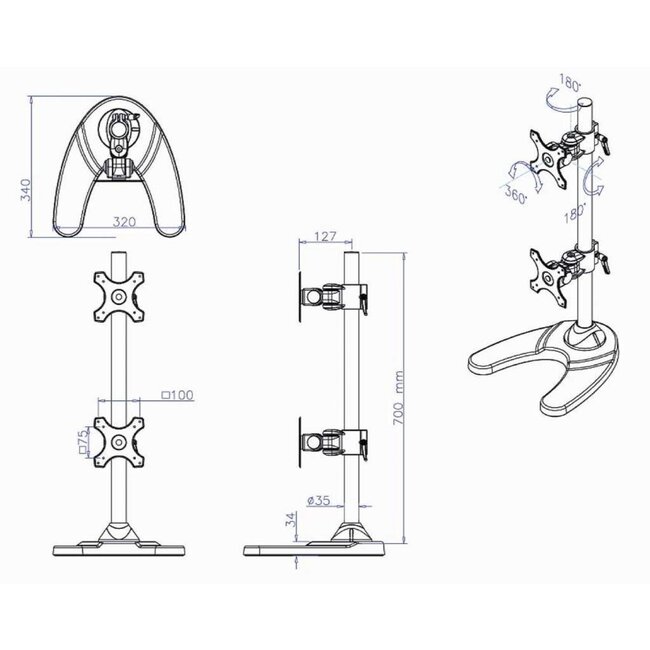 Neomounts FPMA-D700DDV Monitorbeugel