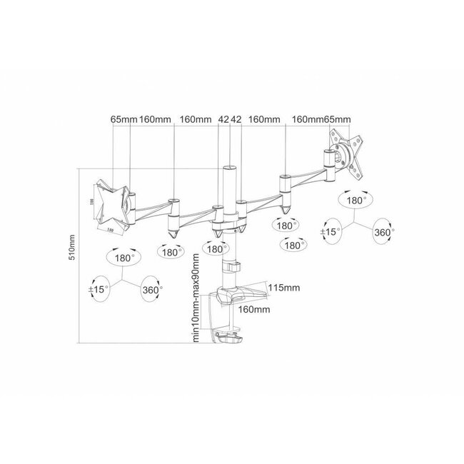 Neomounts FPMA-D1330DSILVER Monitorbeugel