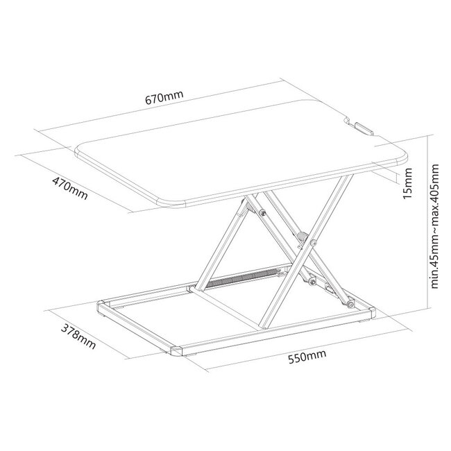 Neomounts NS-WS050BLACK zit-sta werkplek