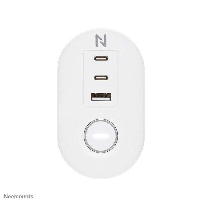 Neomounts DS22-840WH6 Bureaucontactdoos met klem en USB-C en USB-A poorten - Quick-charge