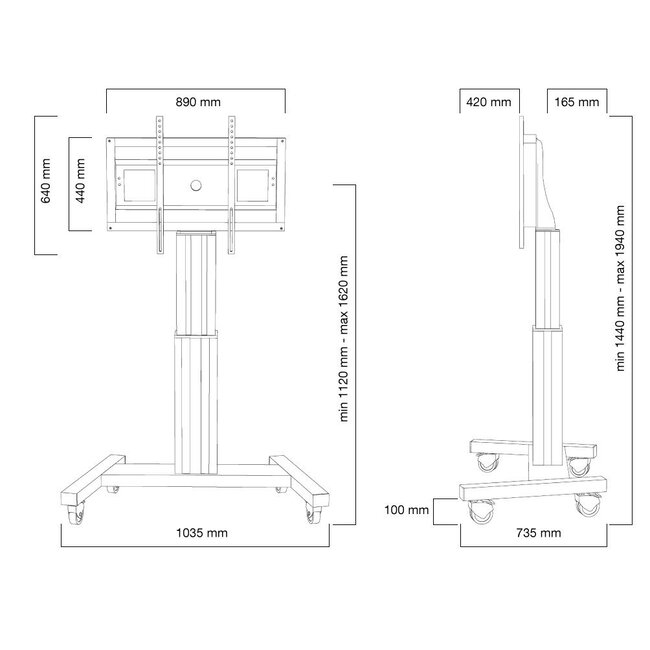 Neomounts M2500BLACK Elektrische TV Standaard