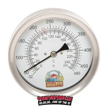 BBQ 365 Vuur&Rook / BBQ365 Edelstahl Thermometer 150mm
