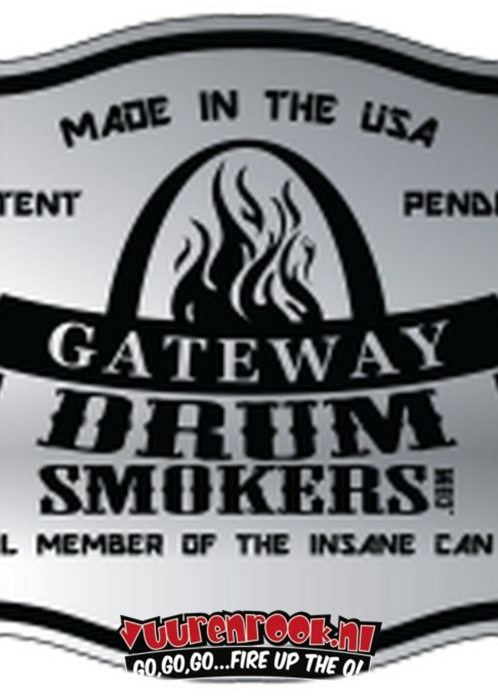 Gateway Drum Smokers Die Original Gateway Logo Plate aus rostfreiem Stahl