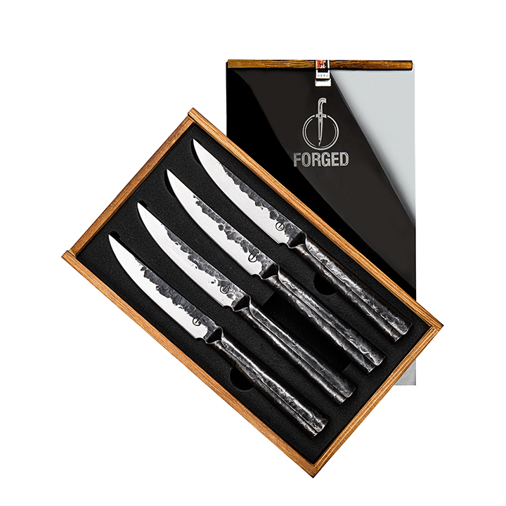 Brute Steak Messen Set 4 stuks Vuur & Rook