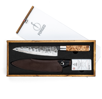 Forged VG10 Forged Chef's Knife with Leather Protective Cover