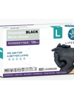 Lifestar Lifestar Nitrile Gloves 100 pcs Large Black