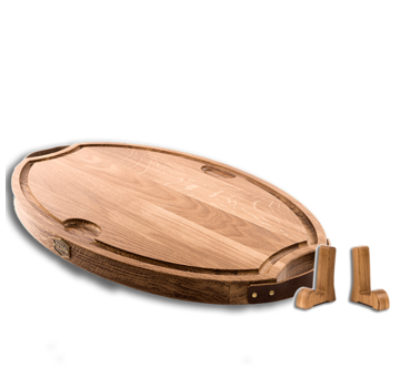 Vuur&Rook Boss Boards Oak Wooden Cutting Board Oval XXL 65 x 40 x 4 cm / Shelf Supports Deal