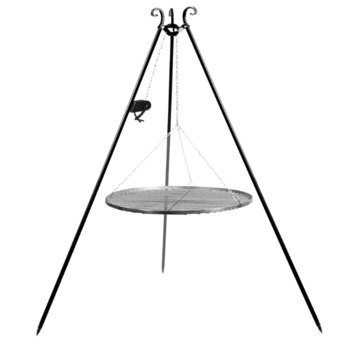 Cookking Cookking Tripod with Pulley and Black Steel Grid 180 cm