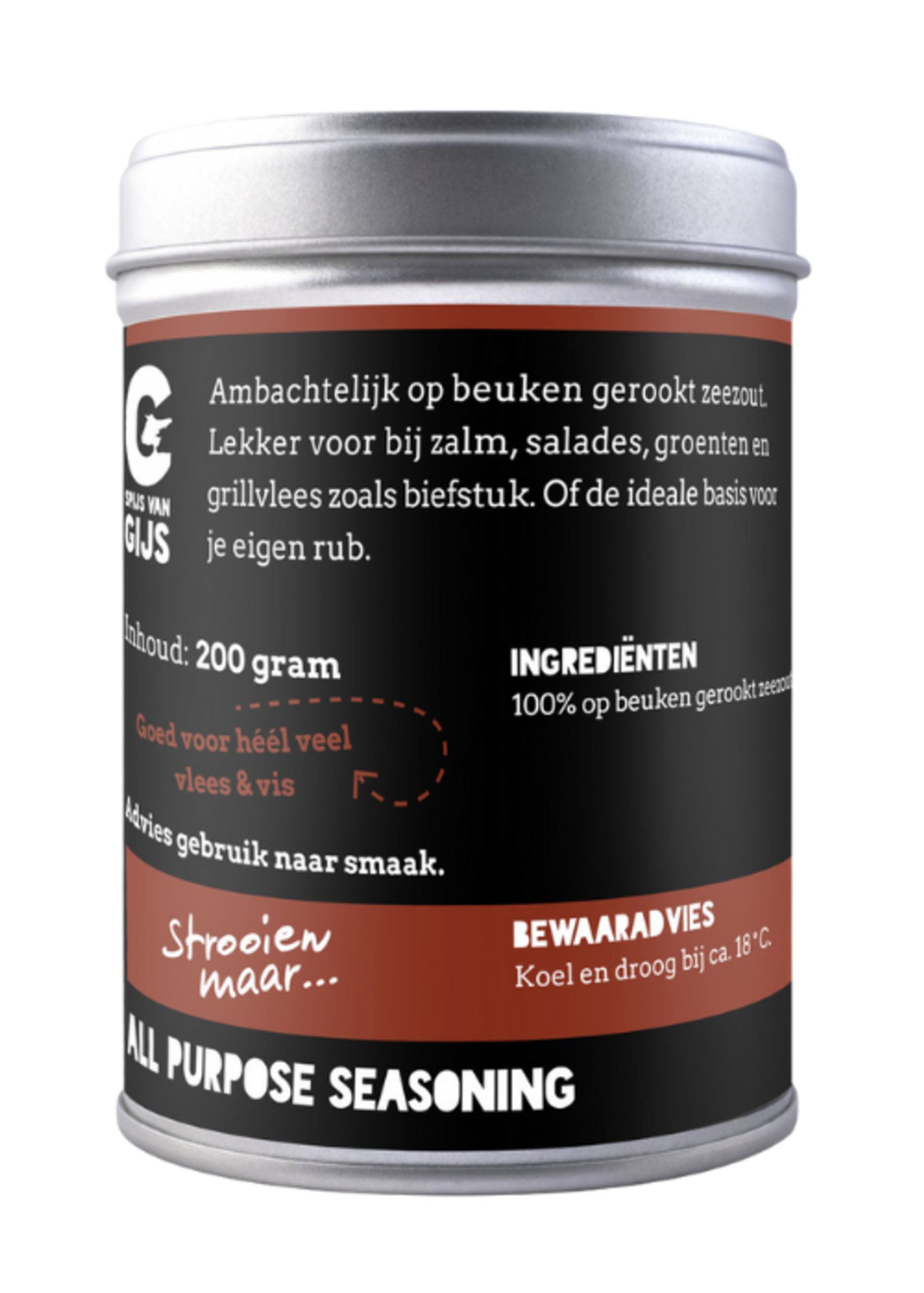 Spijs van Gijs Spijs van Gijs Gerookt Zout All Purpose Rub 200 gram