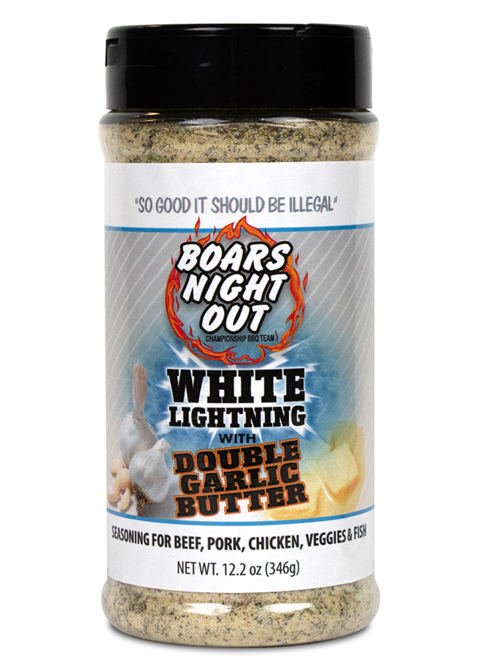 Boars Night Out Boars Night Out White Lightning Double Garlic Butter Seasoning 12.2oz