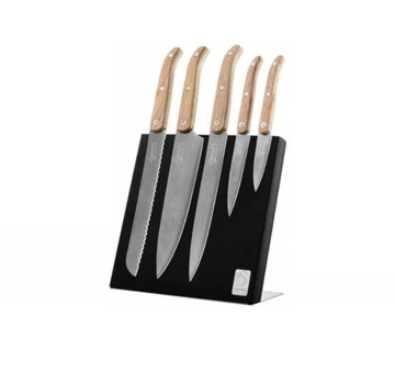 Laguiole Laguiole Innovation Line Cooking Knife Set Oak + Magnetic plate