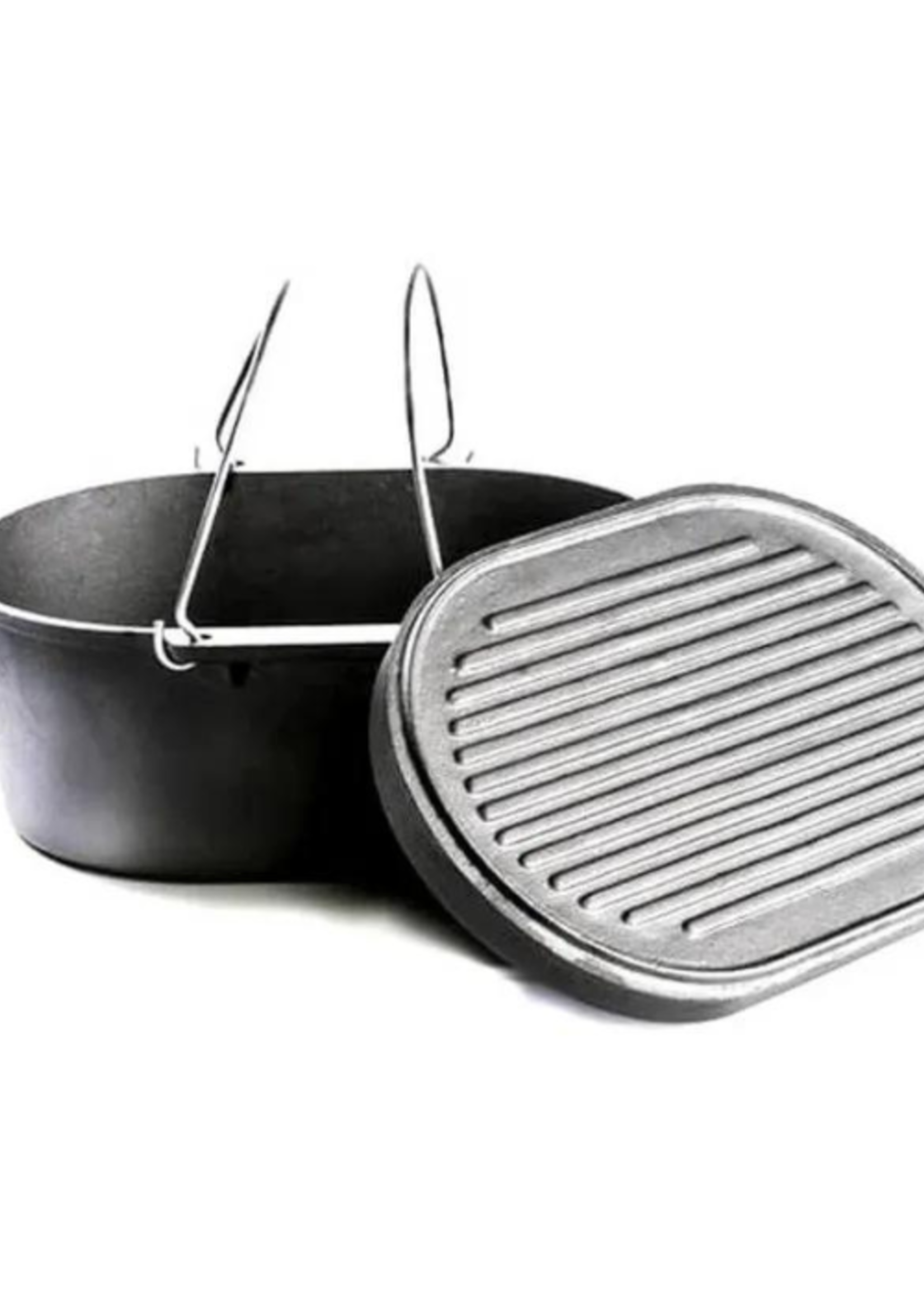 Valhal Valhal Outdoor Dutch Oven Ovaal 7.9 quarts  / 9 liter met Grillplaat zonder pootjes