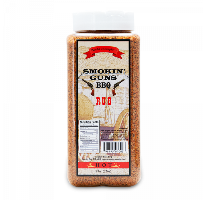 Smokin' Guns BBQ Hot Rub 32oz Vuur & Rook