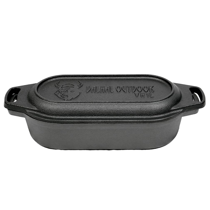 Valhal Cast Iron Dutch Oven with Grill Lid Oval 1 liter Vuur & Rook