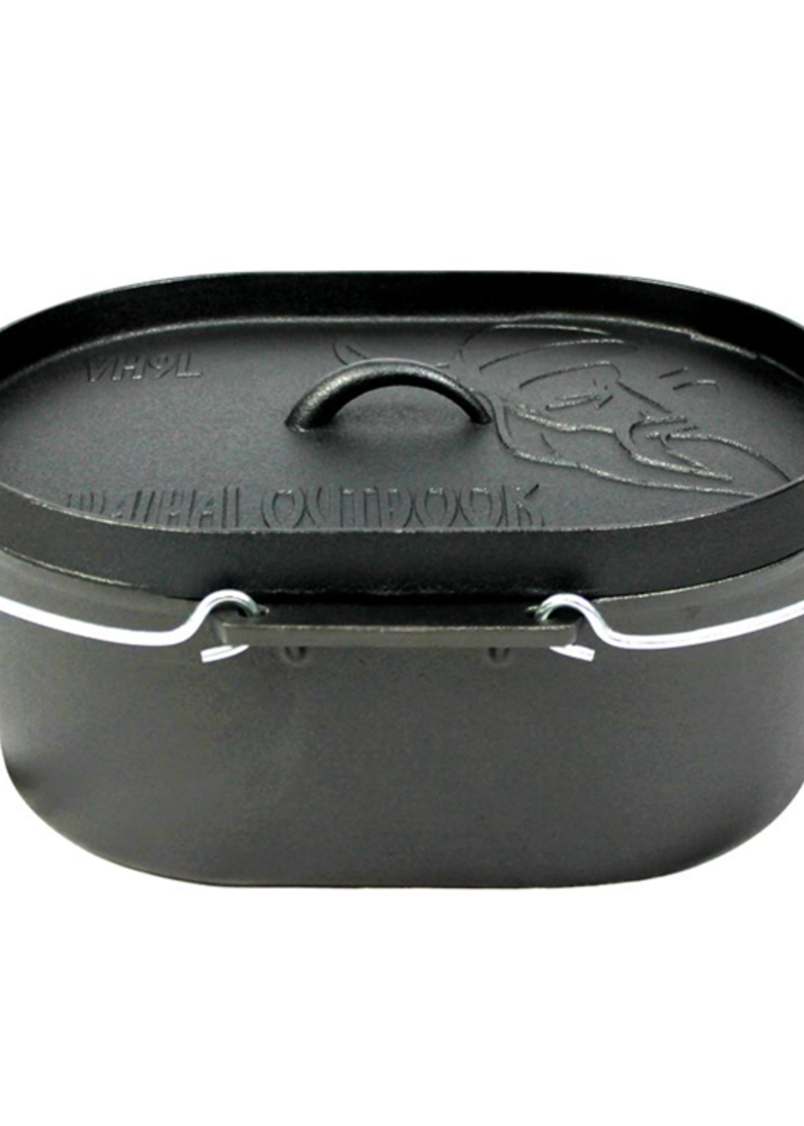 Valhal Valhal Outdoor Dutch Oven Oval 7,9 Quarts / 9 Liter mit Grillplatte ohne Füße