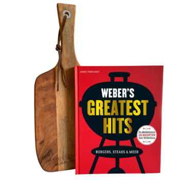 Vuur&Rook Vuur&Rook Acacia Serveerplank 42 cm + Weber's Greatest Hits