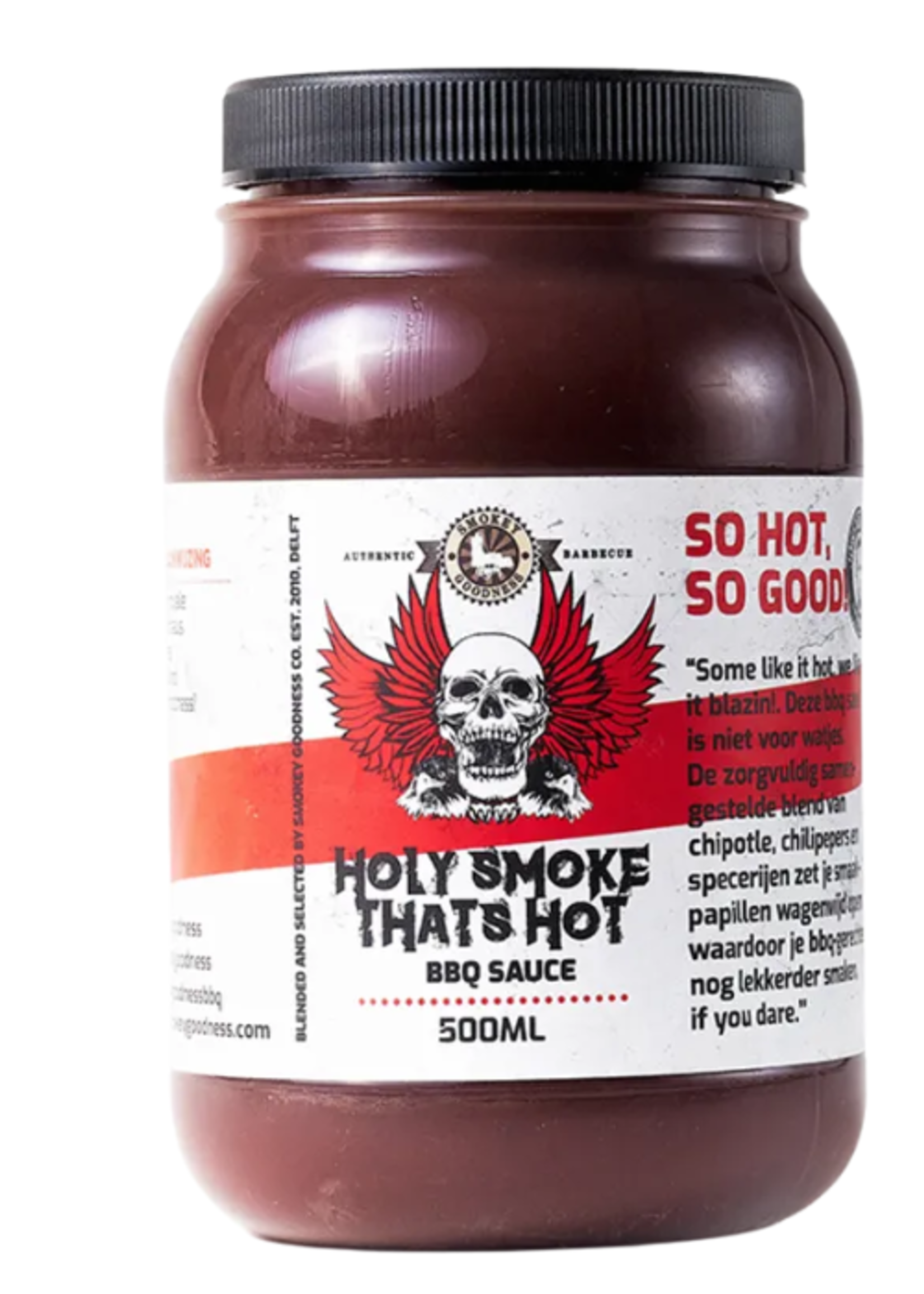 Smokey Goodness Smokey Goodness Holy Smoke That’s Hot! Premium BBQ Saus 500 ml