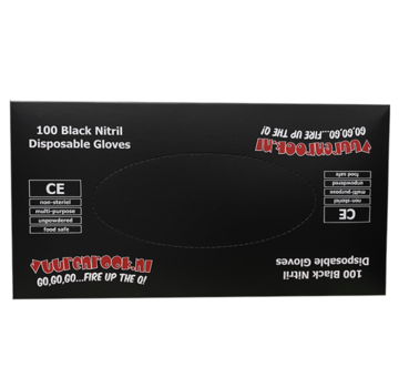 Vuur & Rook Vuur&Rook Nitrilhandschuhe Xtra Strong Black 100 Stück Large