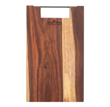 Pure Rose Wood Serving Board Straight with Metal Handle 39 cm